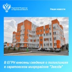 В ЕГРН внесены сведения о поликлинике в саратовском микрорайоне "Звезда"