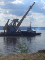 Сегодня проводятся дноуглубительные работы у пристани в рп.Духовницкое.